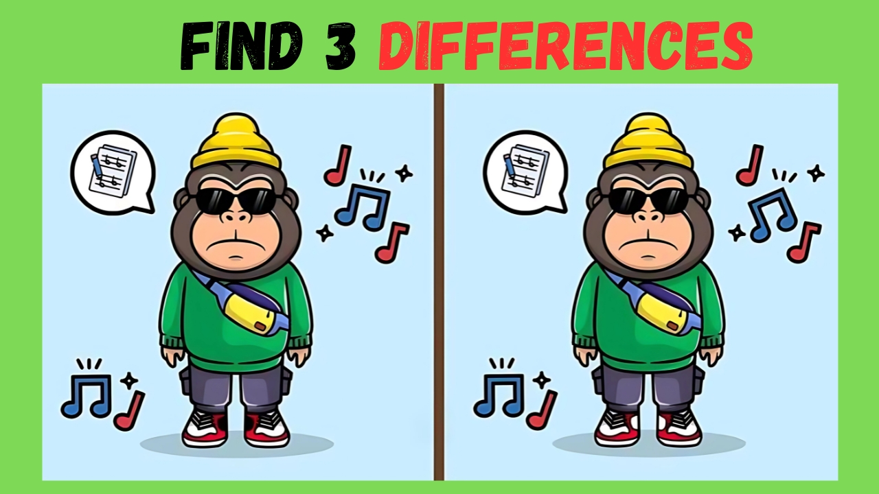 Find 3 differences in Gorilla