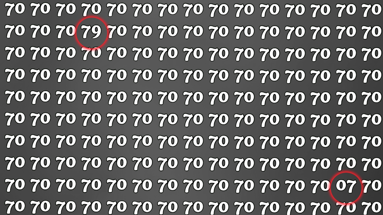 Find Hidden Numbers 07 and 79